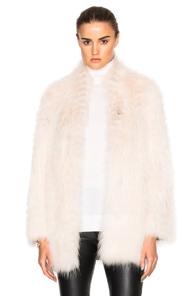 Yves Salomon Asiatic Racoon Jersey Jacket In Neutrals,pink
