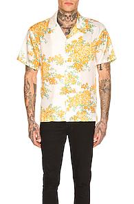 John Elliott Bowling Shirt In Floral,neutral,yellow