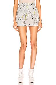 L'agence Alex Paperbag Short In Floral,gray