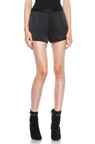 T By Alexander Wang Silk Satin Shorts In Black