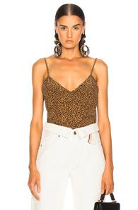 L'agence Jane Spaghetti Strap Top In Brown,animal Print