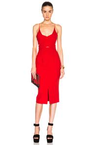 Nicholas Angle Wrap Dress In Red