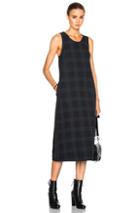 Engineered Garments Cotton Poplin Sun Dress In Green,checkered & Plaid