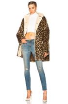 R13 Leopard Huntington Coat In Animal Print,brown