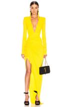 Alexandre Vauthier Jersey Ruched Dress In Yellow