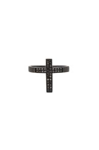 Lynn Ban Pave Cross Tip Ring In Metallics