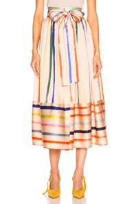 Silvia Tcherassi Tomillo Skirt In Neutral,stripes