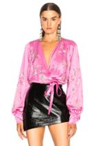 Attico Embroidered Top In Pink