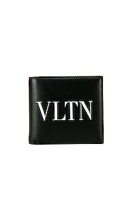 Valentino Logo Wallet In Black