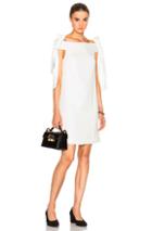 Tibi Tie Shoulder Dress In White