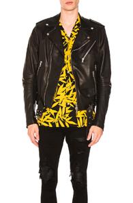 Amiri Light Weight Leather Biker In Black