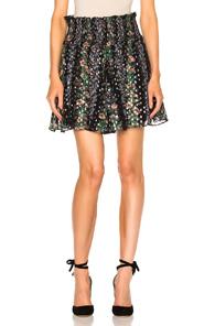 Needle & Thread Floral Stripe Skirt In Black,floral