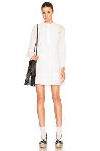 Saint Laurent Prairie Eyelet Dress In White