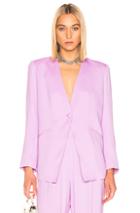 Michelle Mason Collarless Jacket In Purple