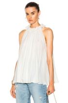 Jonathan Simkhai Ruffle Silk Flare Tank In White