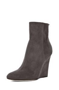 Jimmy Choo Mercury Suede Wedge Bootie In Gray