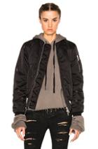 Unravel Nylon Oversized Bomber In Black