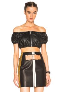 Alexander Wang Off The Shoulder Crop Top In Black