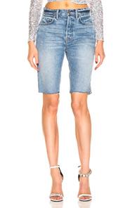 Grlfrnd Beverly Long Bike Short In Denim Medium