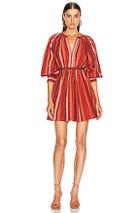 Ulla Johnson Julia Dress In Brown,stripes,red