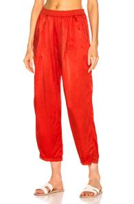 Raquel Allegra Satin Sweatpant In Red