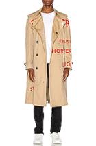 Burberry Logo Trench Coat In Neutral