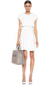 Proenza Schouler Poplin Tie Waist Cotton Dress In White