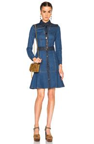 Alexander Mcqueen Fitted Denim Dress In Blue