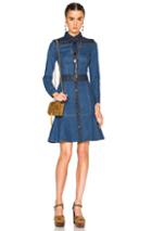 Alexander Mcqueen Fitted Denim Dress In Blue