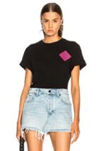 Proenza Schouler Pswl Diamond Crest Tee In Black,geometric Print,pink