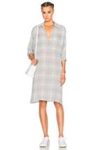 James Perse Plaid Oversize Shirt Dress In Gray,checkered & Plaid