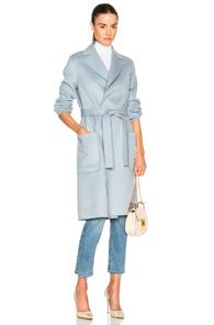Helmut Lang Double Face Wool Coat In Blue