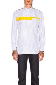 Junya Watanabe Cotton Check Shirt In Abstract,blue,checkered & Plaid,green