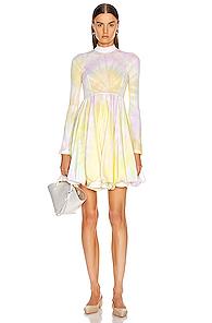 Stella Mccartney Multi Mini Dress In Ombre & Tie Dye,white,yellow