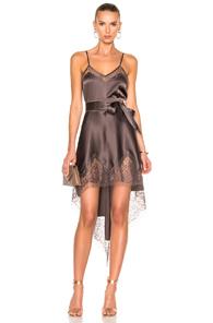 Michelle Mason Lace Inset Dress In Purple
