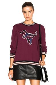 Coach 1941 Varsity T-rex Sweater In Purple