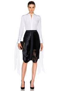 Dion Lee Silk Cdc Cuff Tie Blouse In White