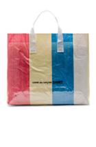 Comme Des Garcons Shirt Pvc Picnic Tote In Stripes,red,blue,white,yellow
