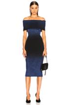 Roland Mouret Bardot Degrade Velvet Knit Dress In Black,blue