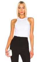 Cushnie Racer Cut Knit Tank In White