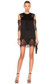 Michelle Mason Cold Shoulder Shift Dress In Black