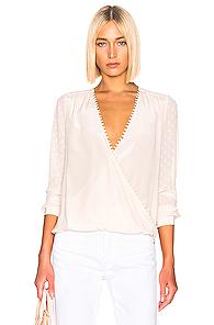 L'agence Perry Fabric Blocked Blouse In Pink