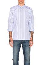 Comme Des Garcons Homme Plus Cotton Broad Stripe Shirt In Blue,stripes