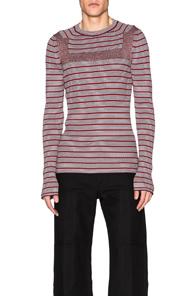 Maison Margiela Ribbed Stripe Knit Sweater In Red,stripes