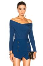 Michelle Mason Cross Wrap Sweater In Blue