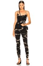 Enza Costa For Fwrd Rib Fitted Strappy Jumpsuit In Black,ombre & Tie Dye