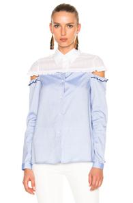 Sandy Liang Ev Top In Blue,white