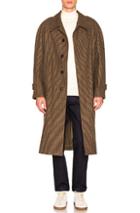 Maison Margiela Felt Houndstooth Coat In Brown,checkered & Plaid