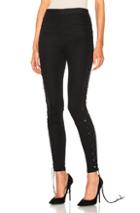 Unravel Side Seam Lace Up Denim Pants In Black