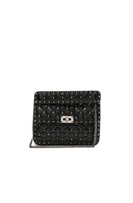 Valentino Medium Quilted Rockstud Spike Shoulder Bag In Black